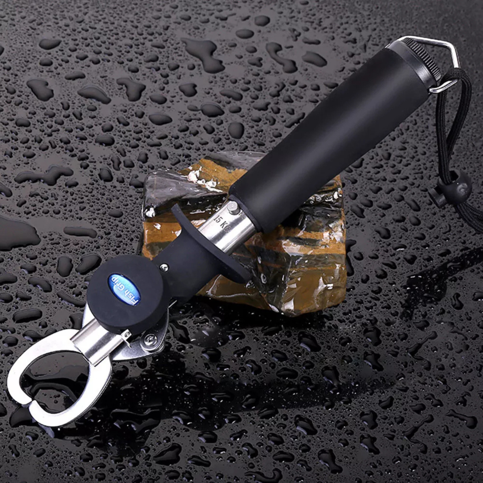 Fishing Tool Grip Tackle Scale 15KG Stainless Steel Fish Lip Grabber Gripper