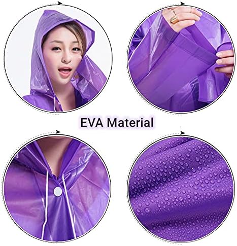 Adult Waterproof Drawstrings Raincoat Unisex Reusable Hooded Jacket Poncho EVA
