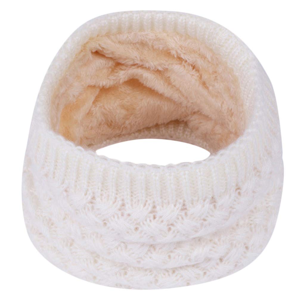 Winter Knitted Scarf Thermal Warm Thicken Chunky Neck Warmer Tube White