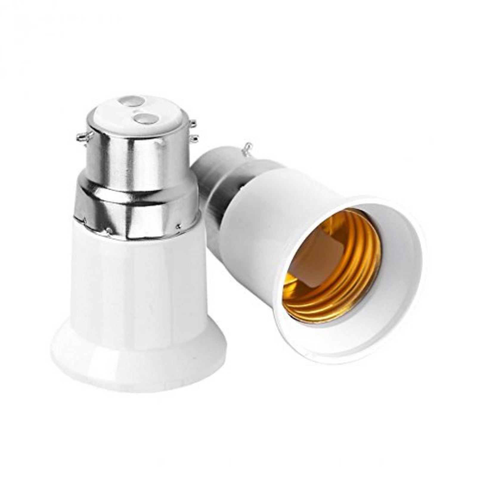 4x Bayonet Lamp Base To Edison E27 Bulb Screw Light Socket Adapter B22 To E27