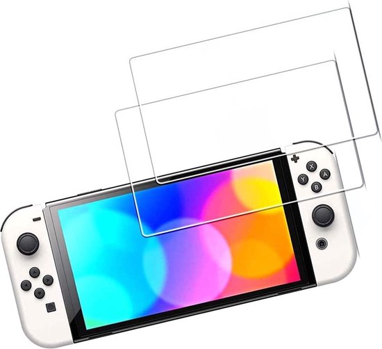 2 Pack Ultra Clear Tempered Glass Screen Protector Nintendo OLED Switch