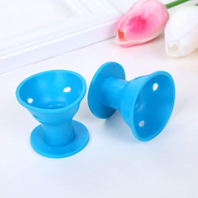 10PCS DIY Magic Silicone Soft Rollers Care Heatless Hair Curlers Clip Blue