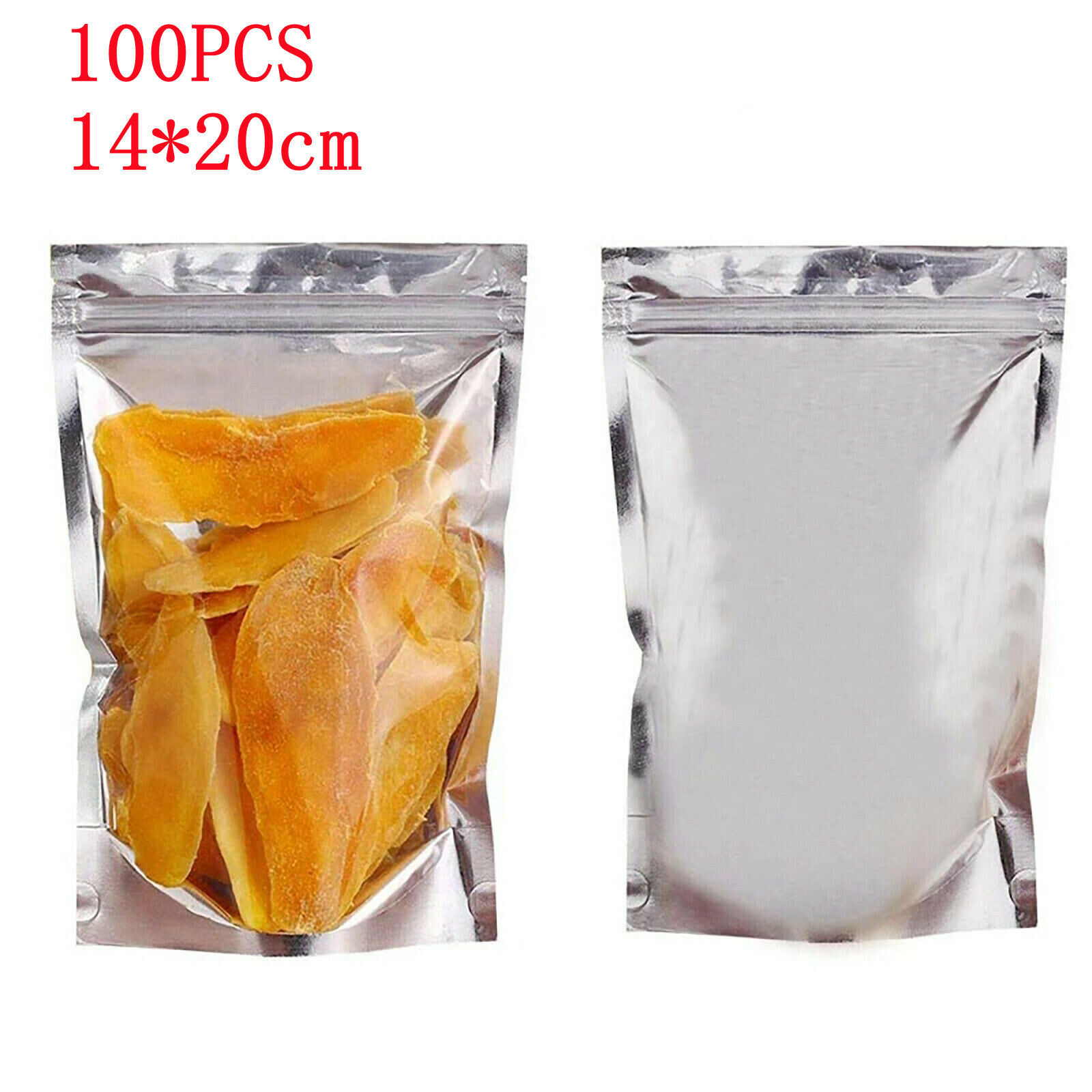 14x20cm Food Packaging Zip Seal Bags Aluminum Foil Mylar Stand Up Pouches Bags