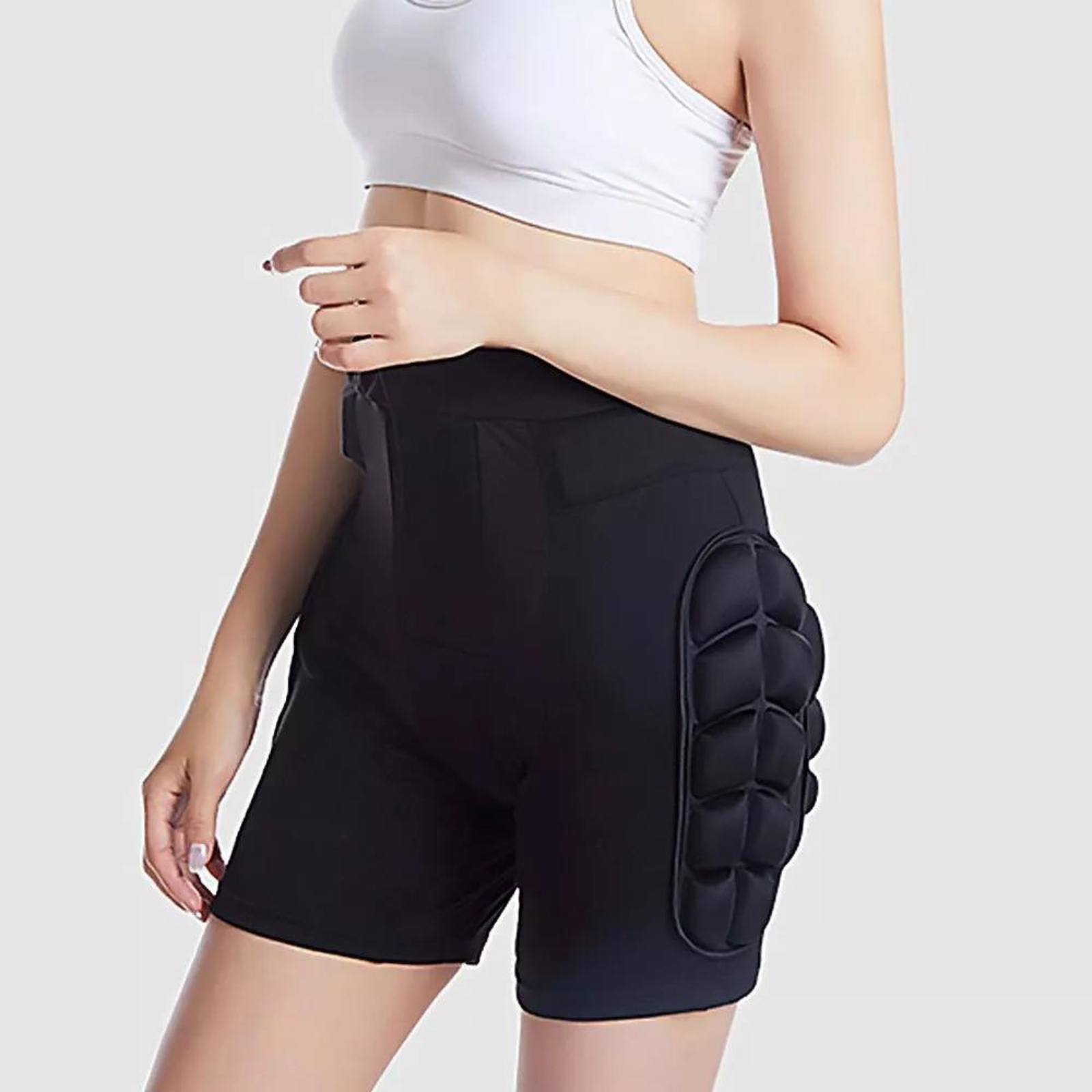 Snowboard Impact Pants Black Hip Padded Shorts Ski Skate Protective Gear Medium