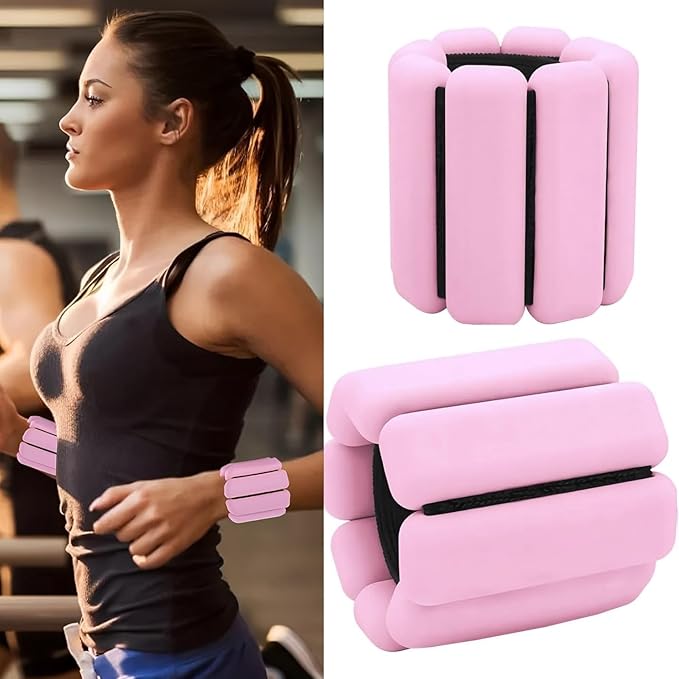 Fitness Wrist Bracelet Equipment Adjustable Ankle Weights Training 1 Pair Pink