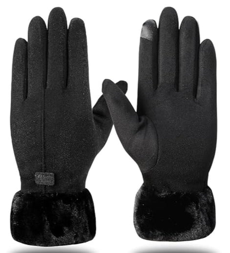 Thermal Sheepskin Windproof Soft Women Winter Gloves Touch Screen Outdoor