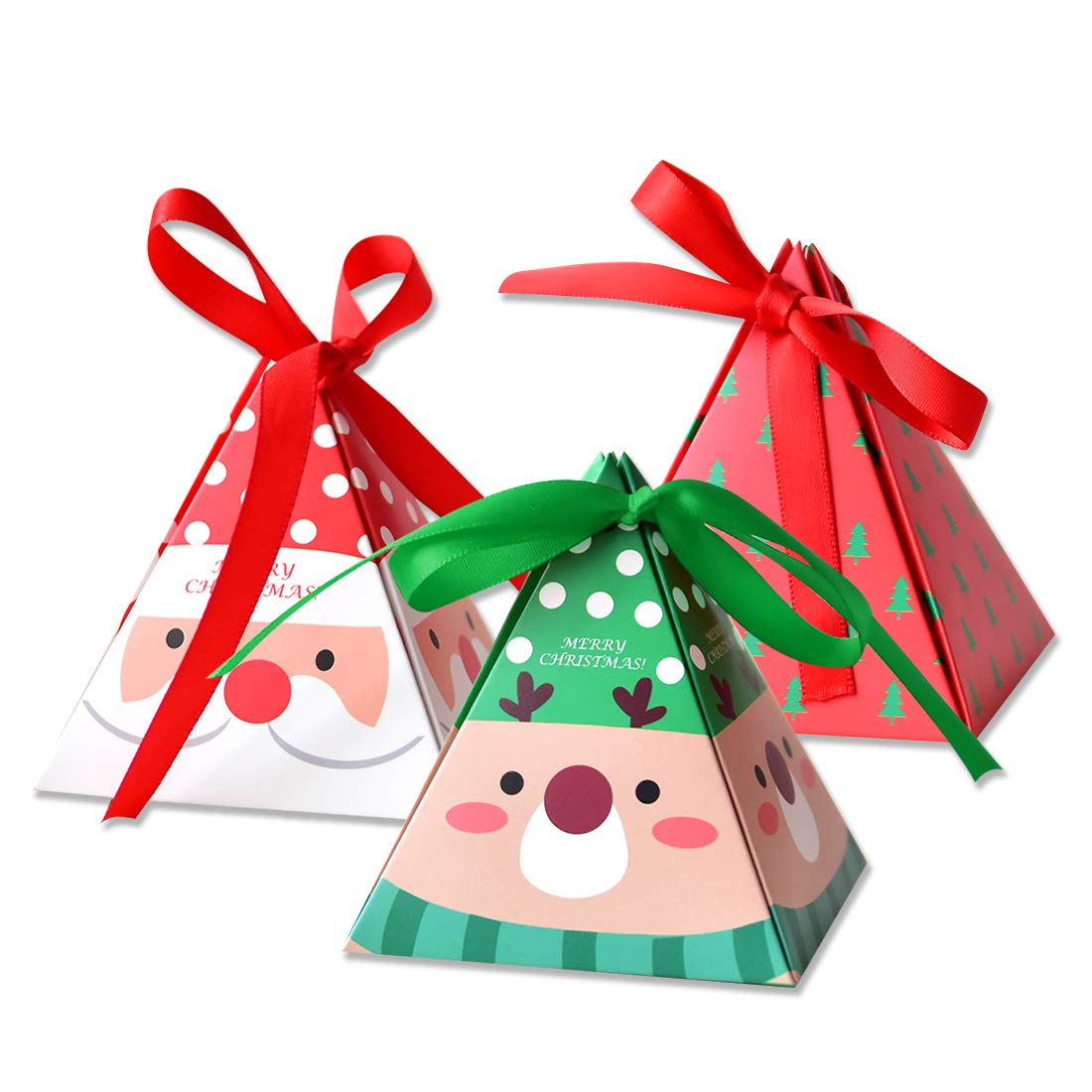 24X Paper Box Gift Party Bag Christmas Candy Box Bag Christmas Tree Gift Box