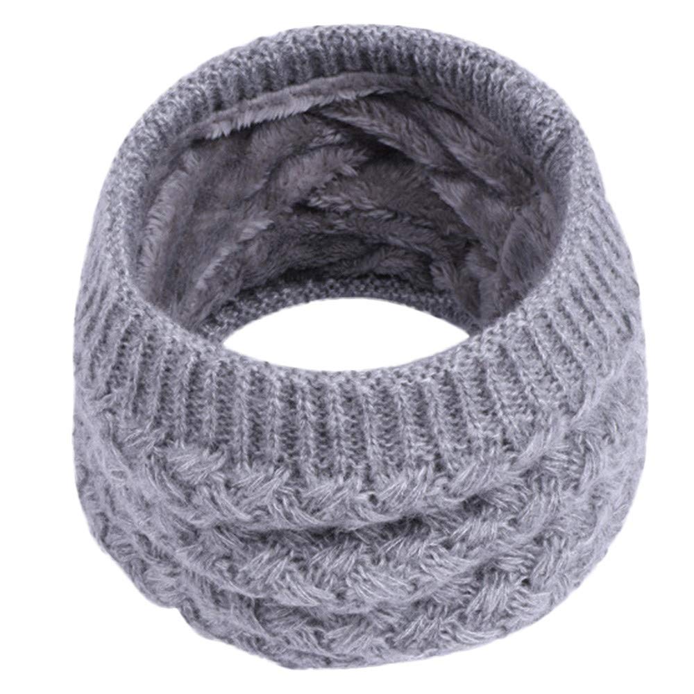 Winter Knitted Scarf Thermal Warm Thicken Chunky Neck Warmer Tube Grey