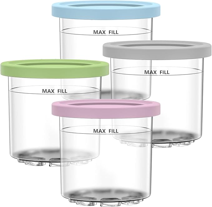 4pcs Ninja NC299AM NC300s Ice Cream Storage Jar Ice Cream Pints Container
