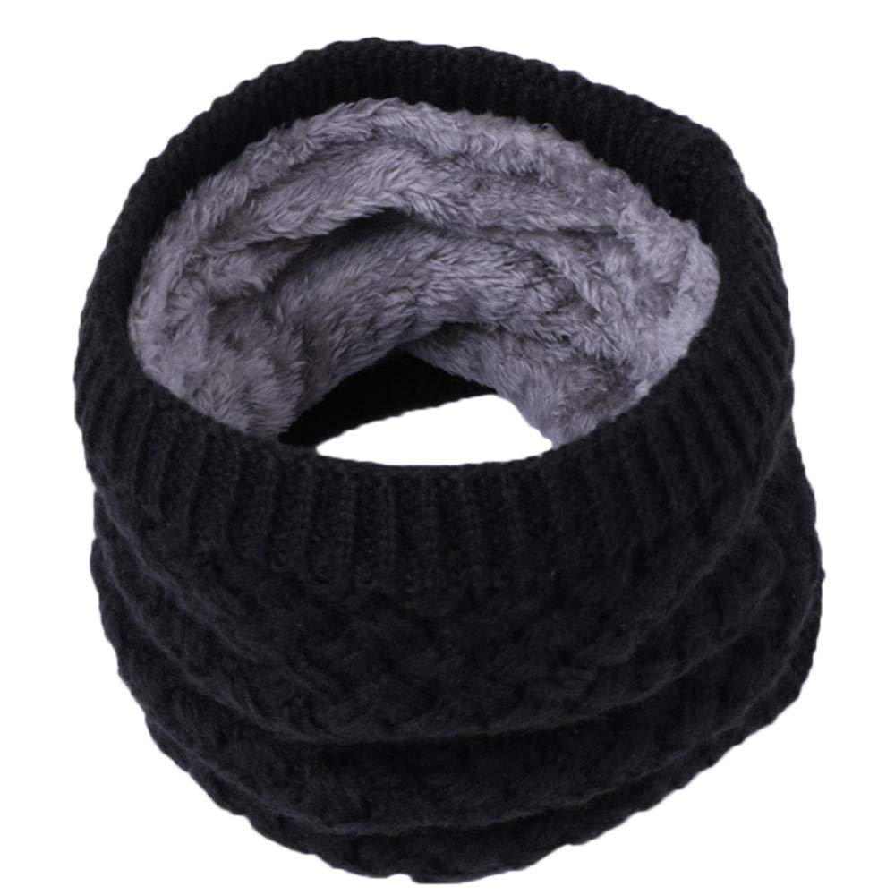 Winter Knitted Scarf Thermal Warm Thicken Chunky Neck Warmer Tube Black