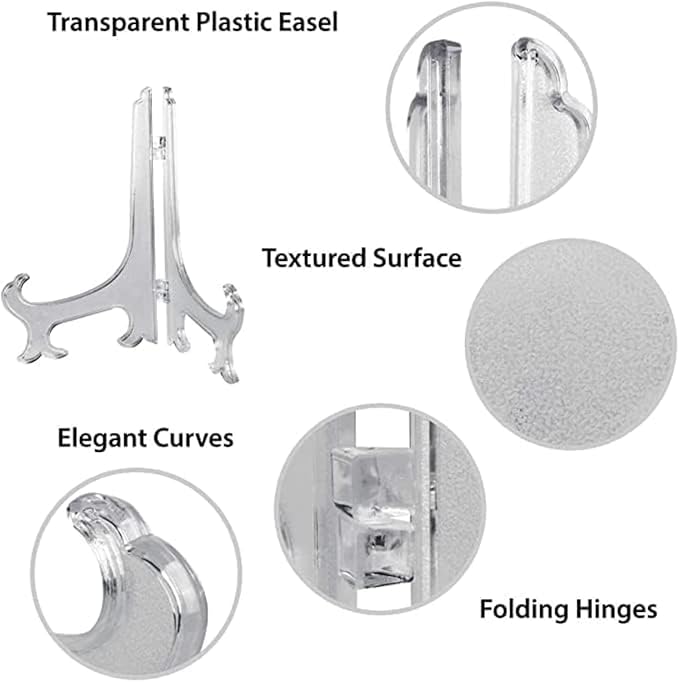 10x Easel Photo Picture Bowl Clear Plate Stand Display Bowl Dish Holder Frame