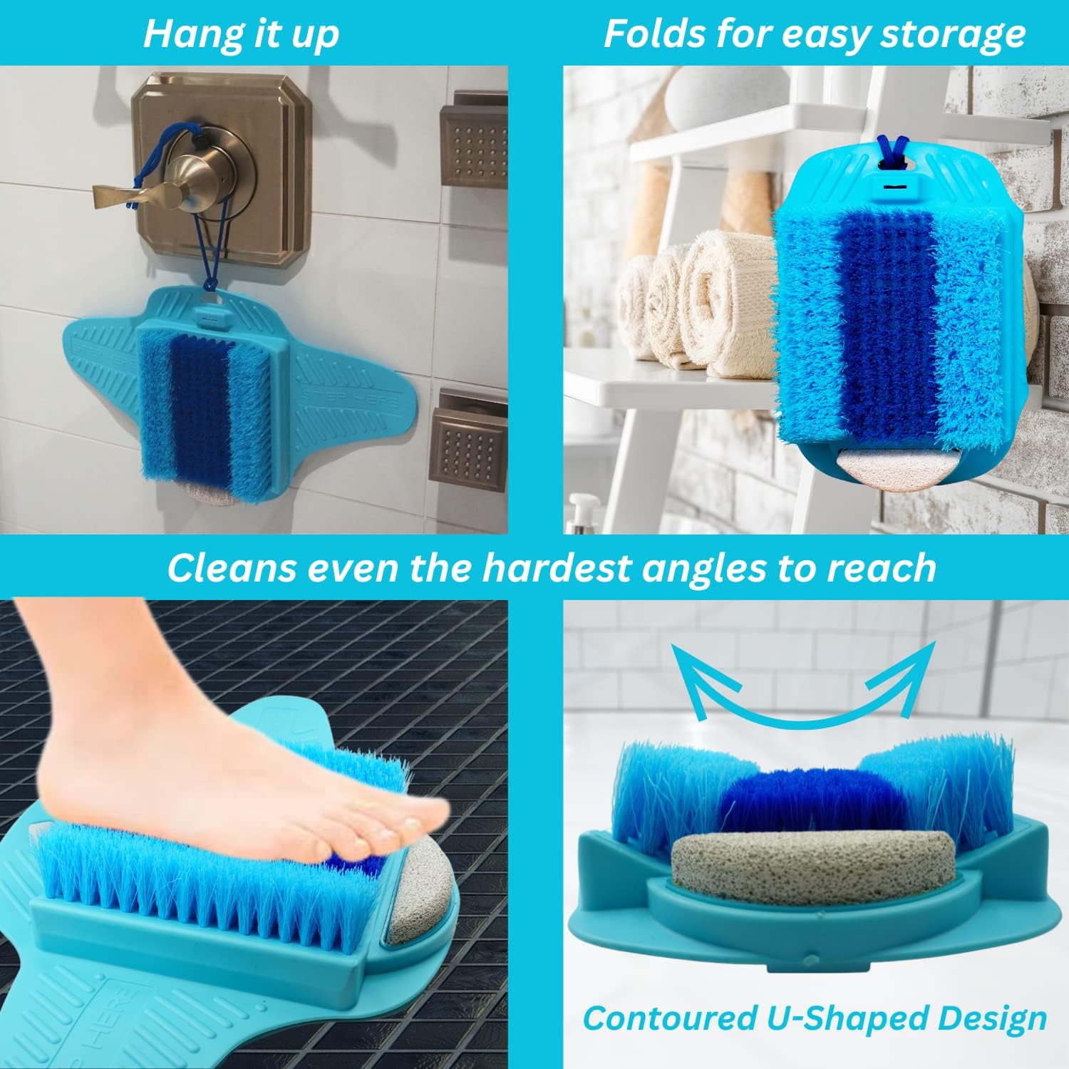 Shower Feet Washer Nonslip Foot Cleaner Scrubber Bath Exfoliating Massager