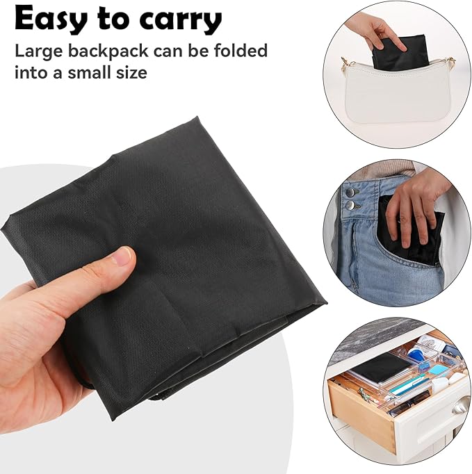 School Gym Drawstring Bag Waterproof Sport String Tote Casual Backpack Black