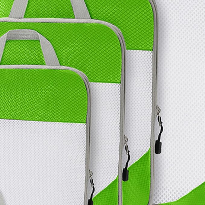 6Pcs Expandable Storage Travel Luggage Bags Compression Packing Cubes Green