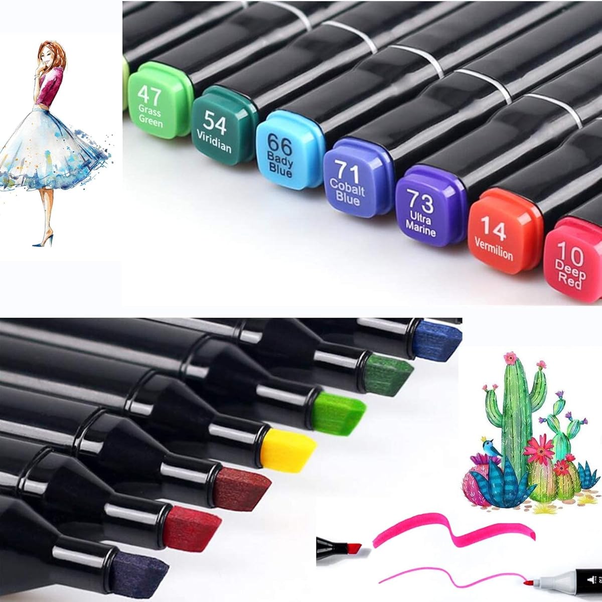 Graphic Artist Sketch Markers Set 80pcs Dual Headed Color Marker Pen