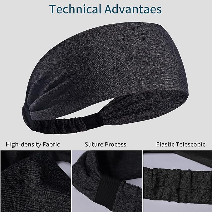 Sport Hair Sweatband Gym Yoga Men Women Stretch Headband Dark Grey