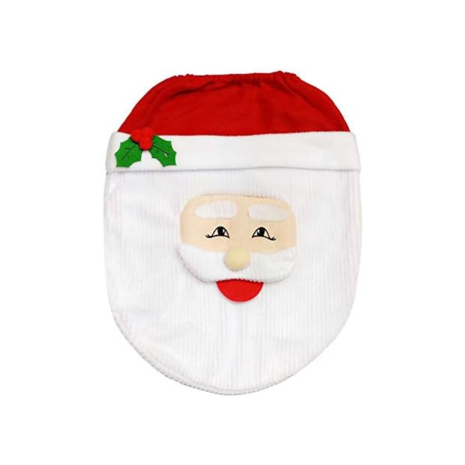 Christmas Home Decor Santa Toilet Seat Cover Rug Bathroom Set Decoration