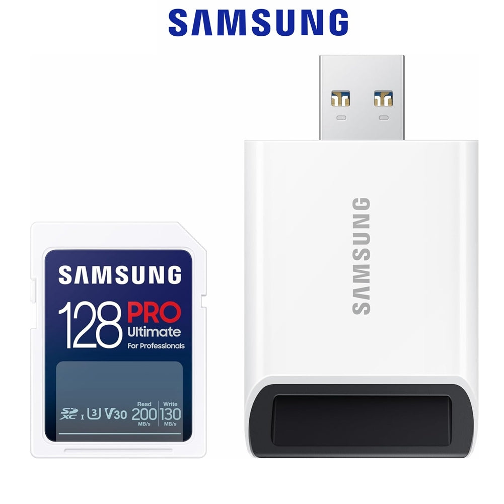SD Card & USB Reader SAMSUNG PRO Ultimate 128GB SDXC C10 U3 V30 DSLR Memory Card