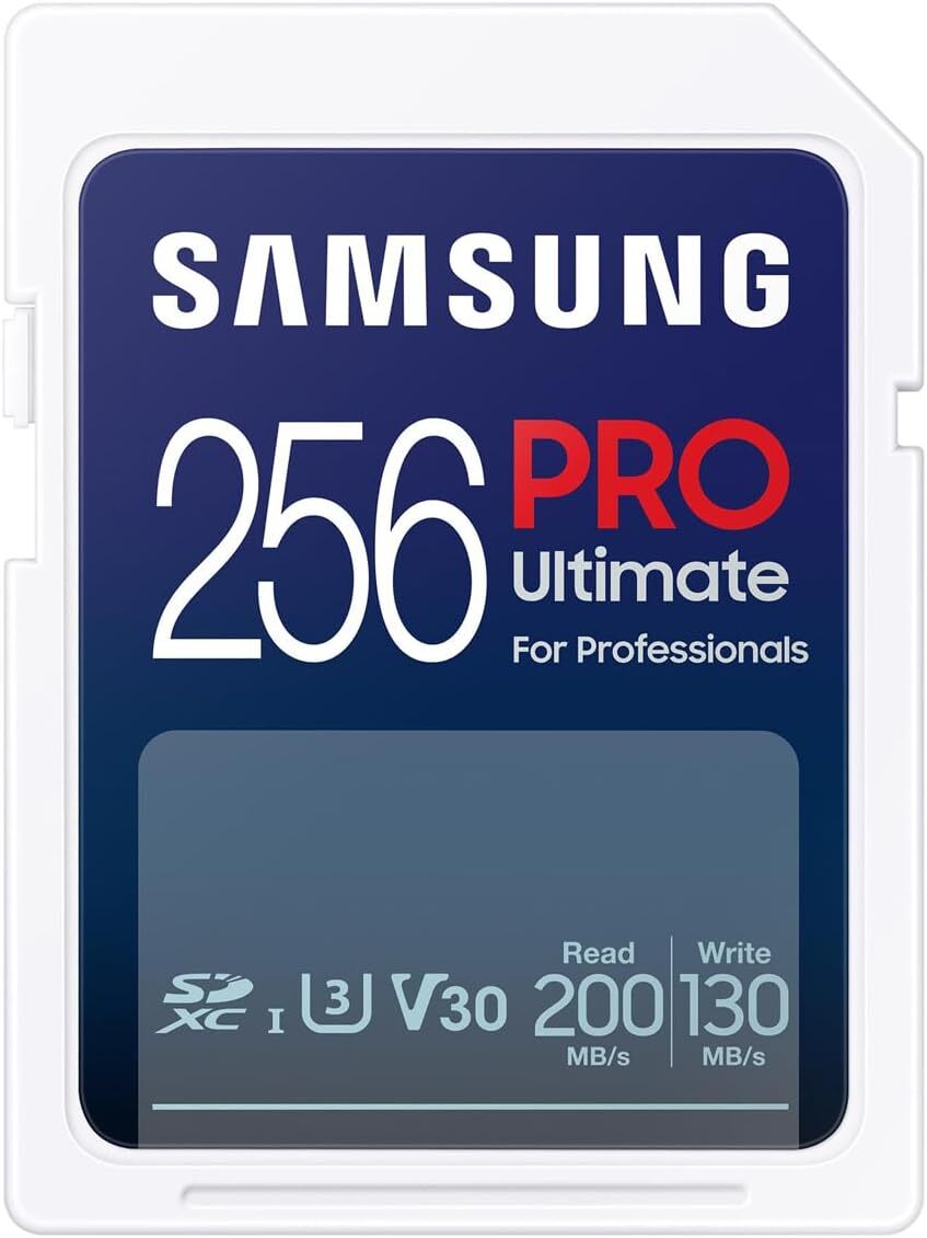 SD Card & USB Reader SAMSUNG PRO Ultimate 256GB SDXC C10 U3 V30 DSLR Memory Card
