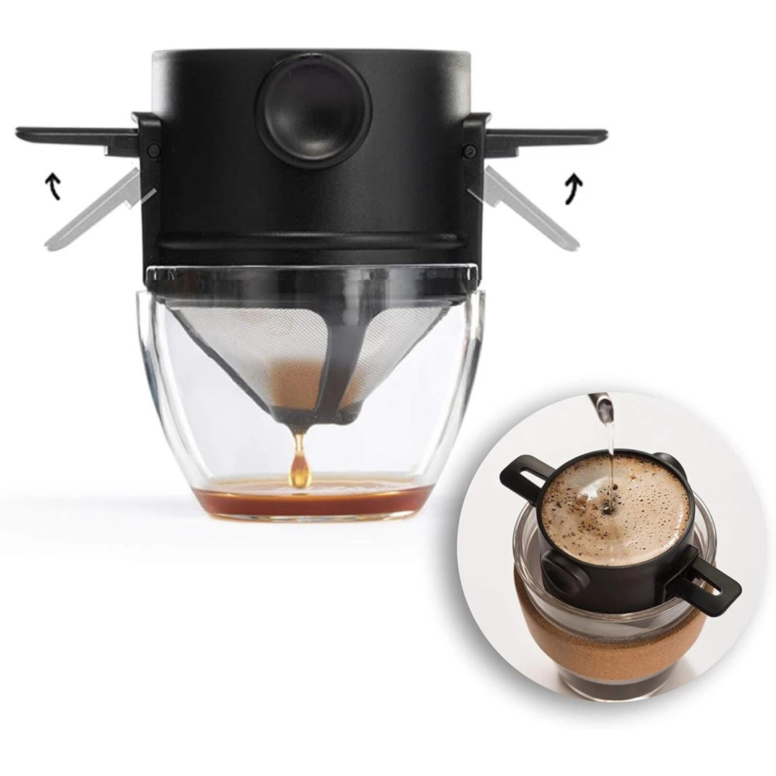 Stainless Steel Reusable Coffee Filter Cone Shaped Dripper Tool