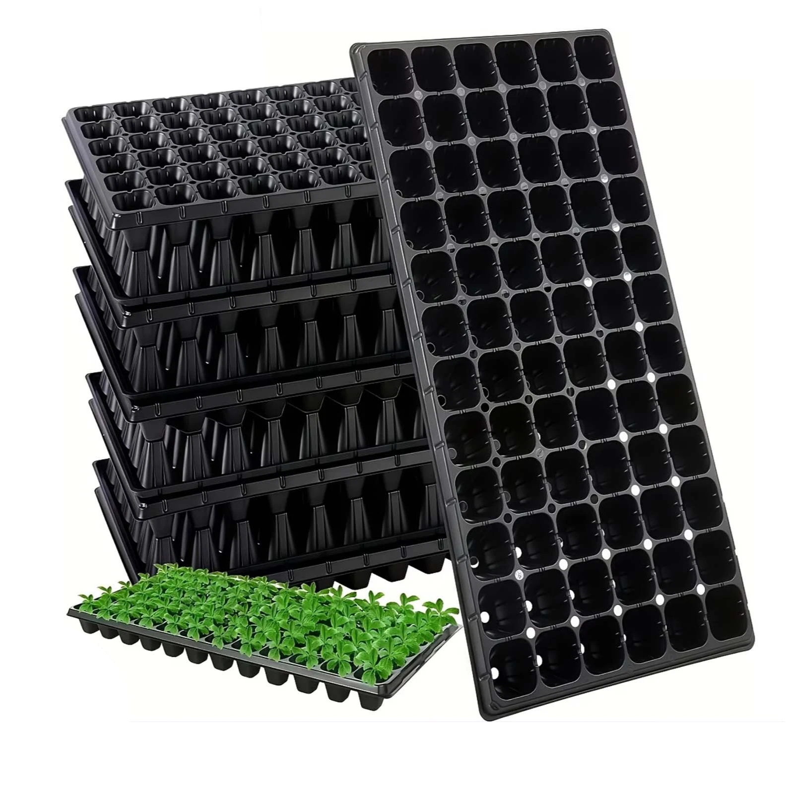 Seedling Tray 5 Pack 72 Cell Nursery Starter Grow Propagation Plant Set