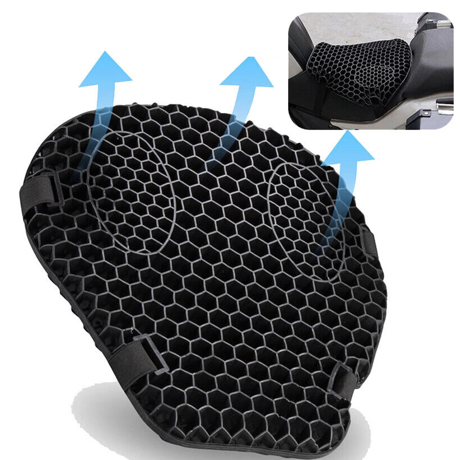 Motorcycle Honeycomb Gel 3D Seat Cushion Shock Absorbing Riding Pad