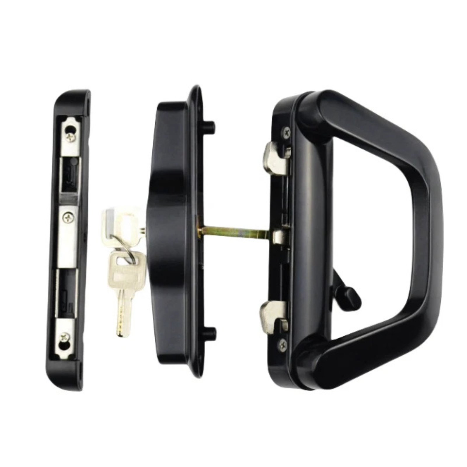 Glass Sliding Door Patio Handle Lock Black Entrance Security Hardware