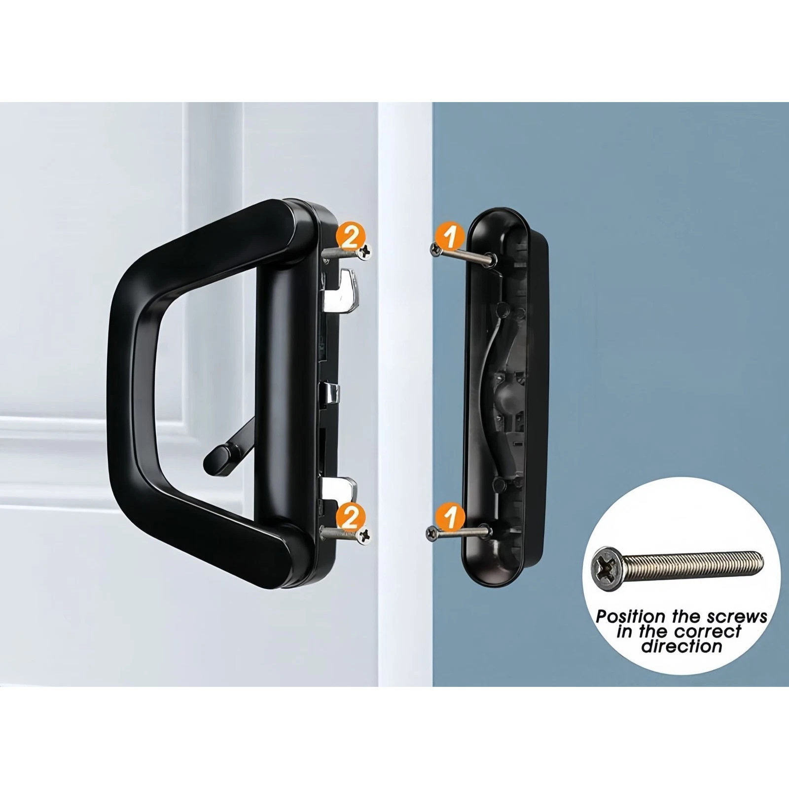 Glass Sliding Door Patio Handle Lock Black Entrance Security Hardware