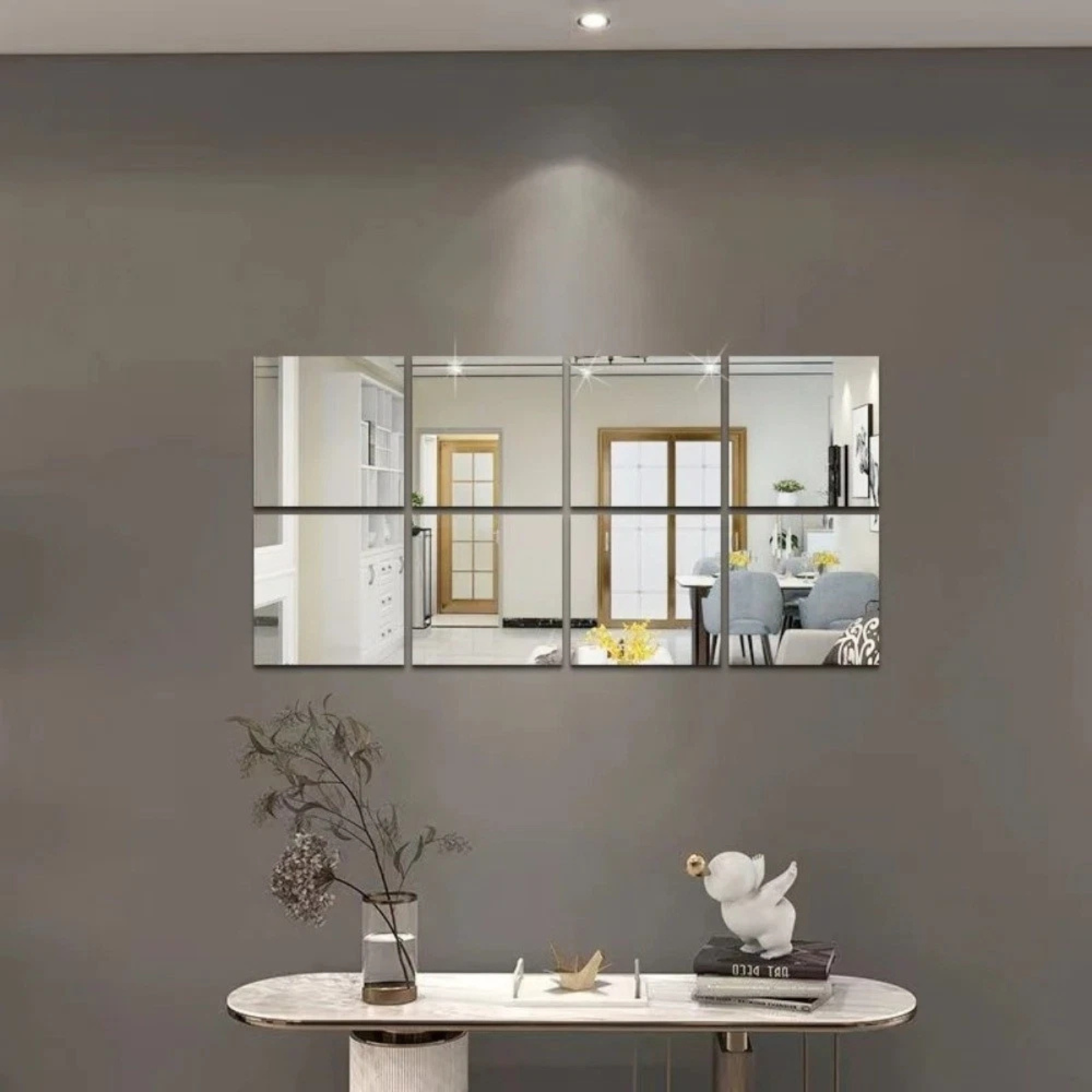 Mirror Wall Stickers Non Glass Decorative Panels 30x30cm Home Decor