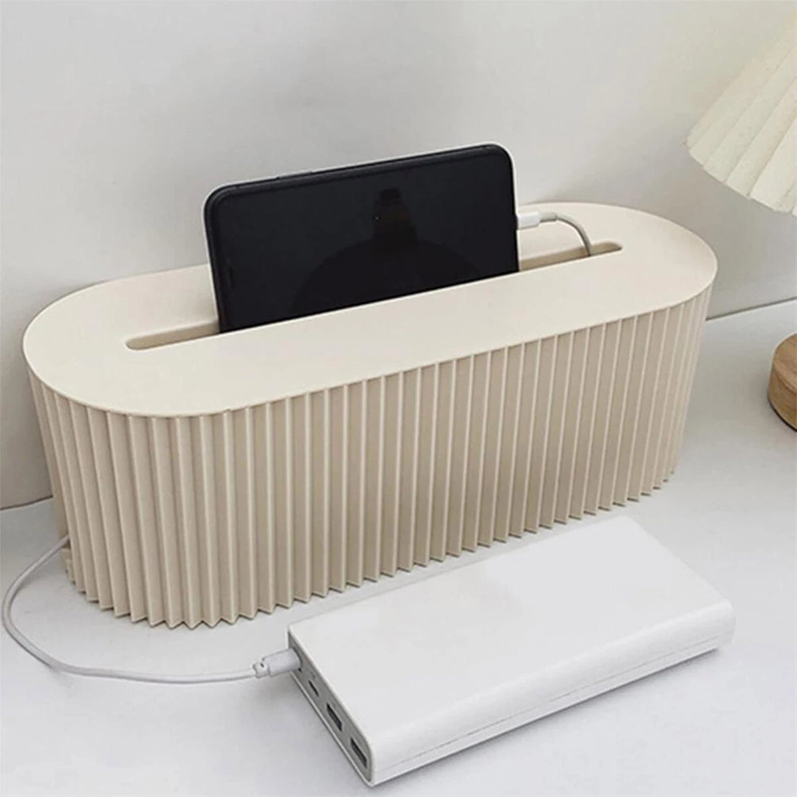 Cable Large Wire Cord Storage Box Desktop Organizer Management Case