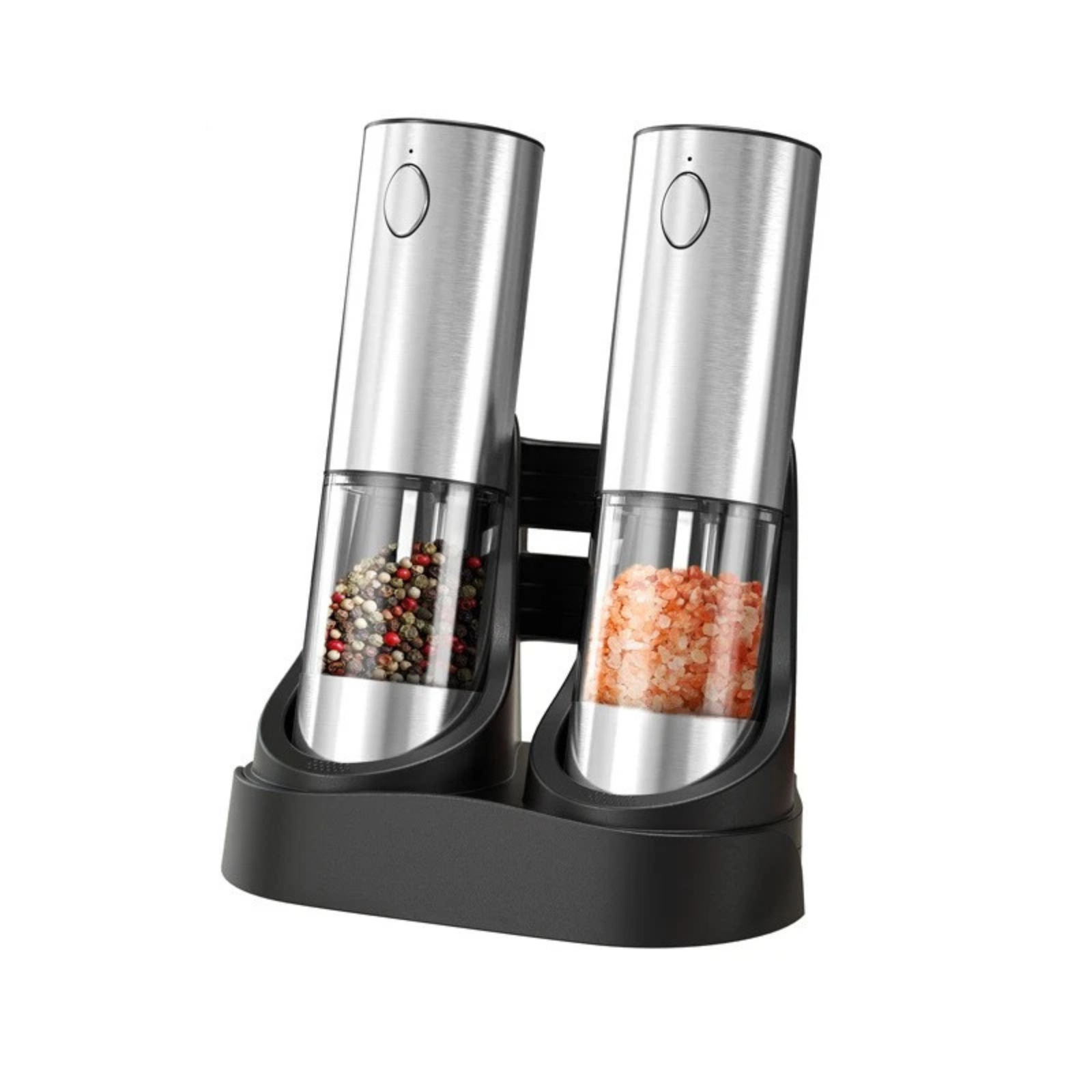 Electric Salt Pepper Grinder Set 2 Pack Adjustable Spice Mill