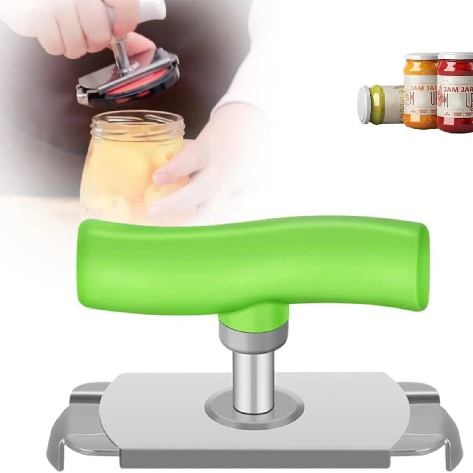 Adjustable Grip Bottle Opener Stainless Steel Effortless Jar Opener