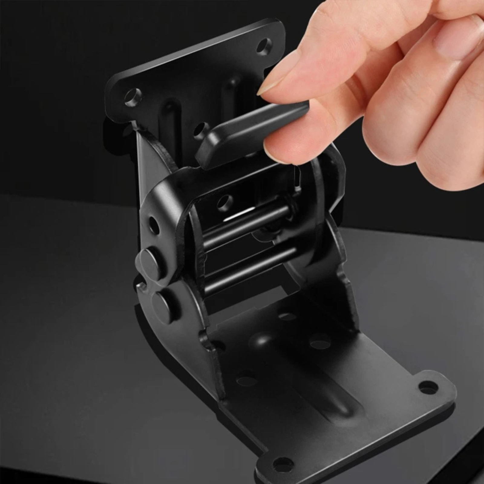 Brackets Folding Self-Lock Hinge Black Heavy Duty Support Hardware 4x