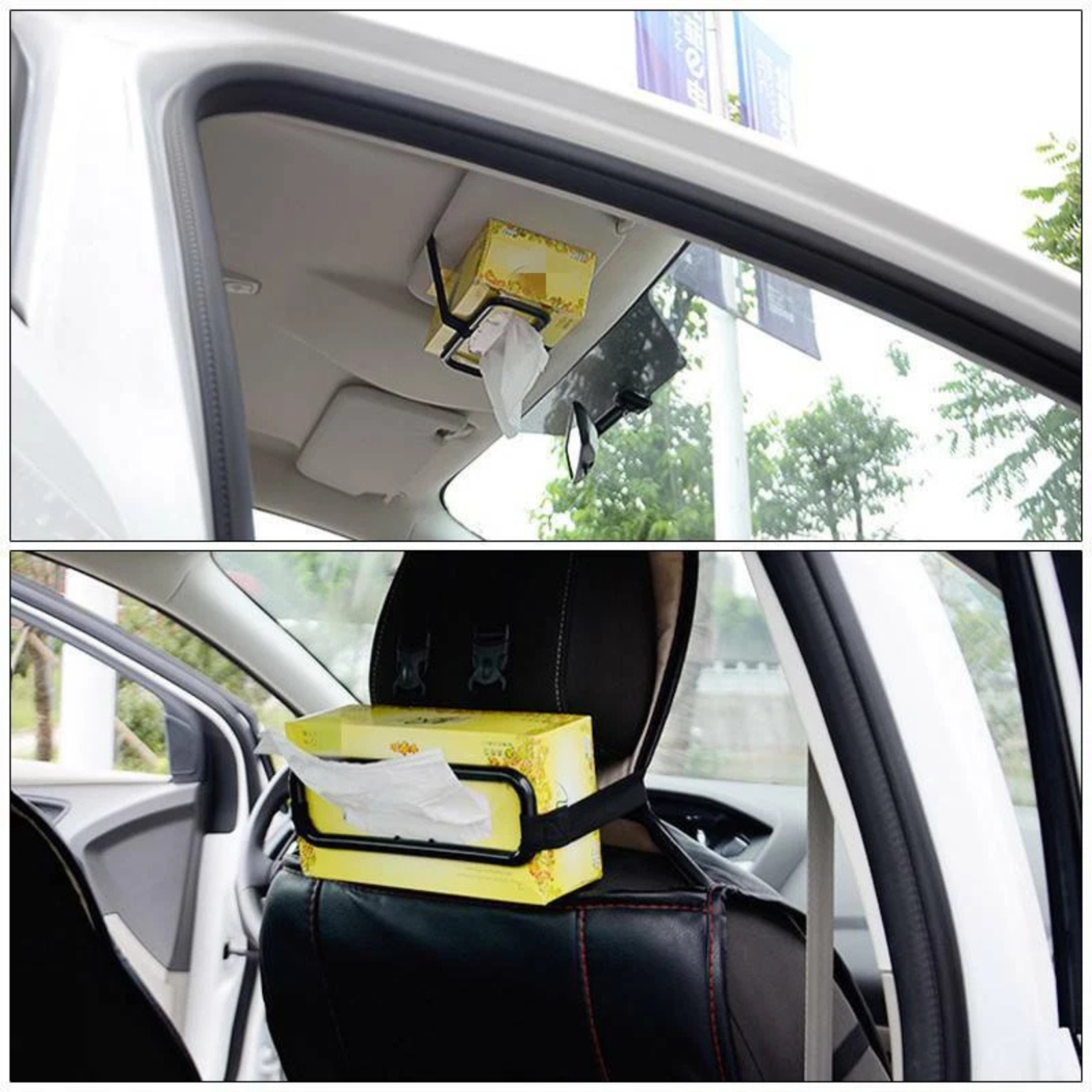 Holder Car Tissue Sun Visor Elastic Belt Auto Paper Storage 1x