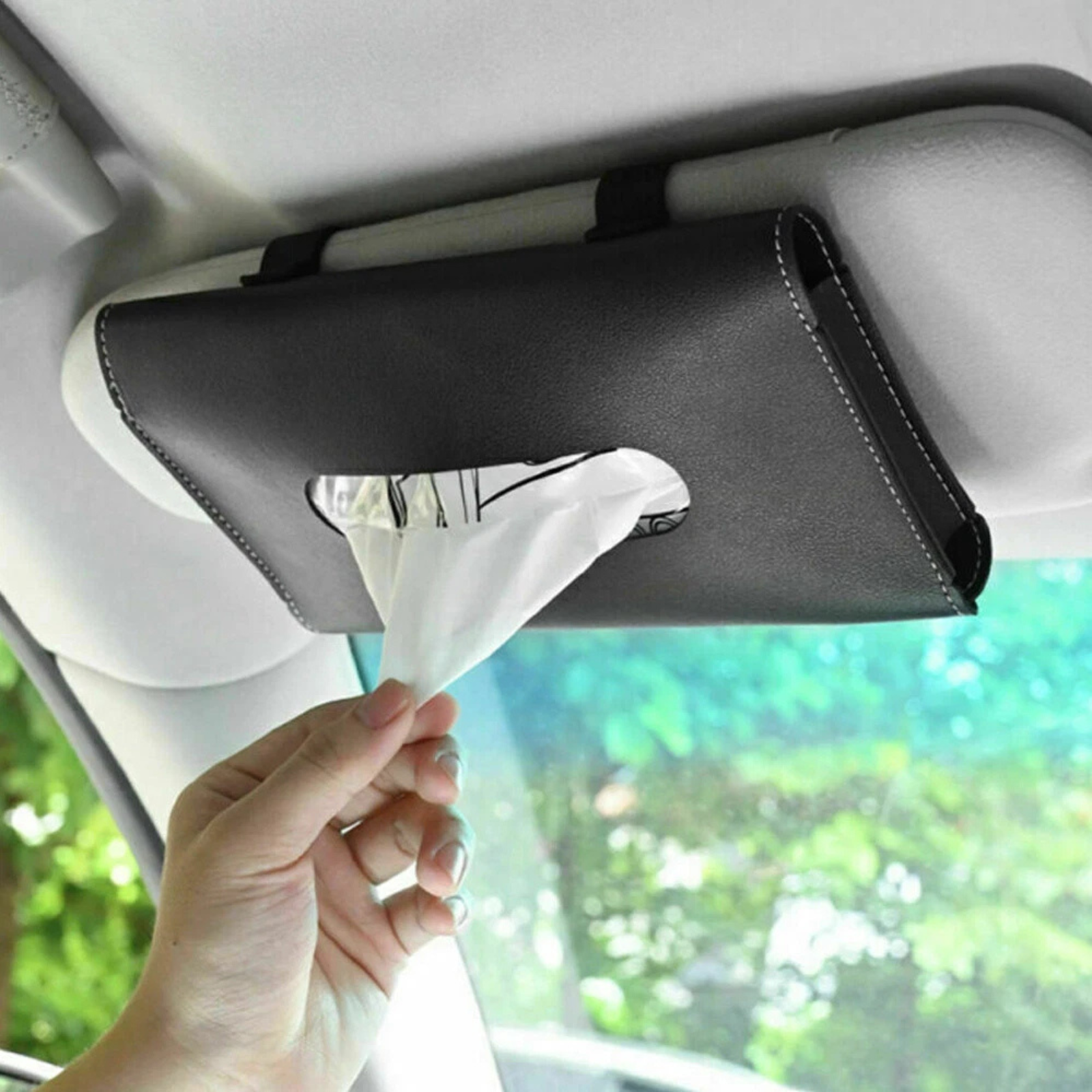 Box Car Tissue Paper Towel Black Holder Auto Interior Organizer 1x