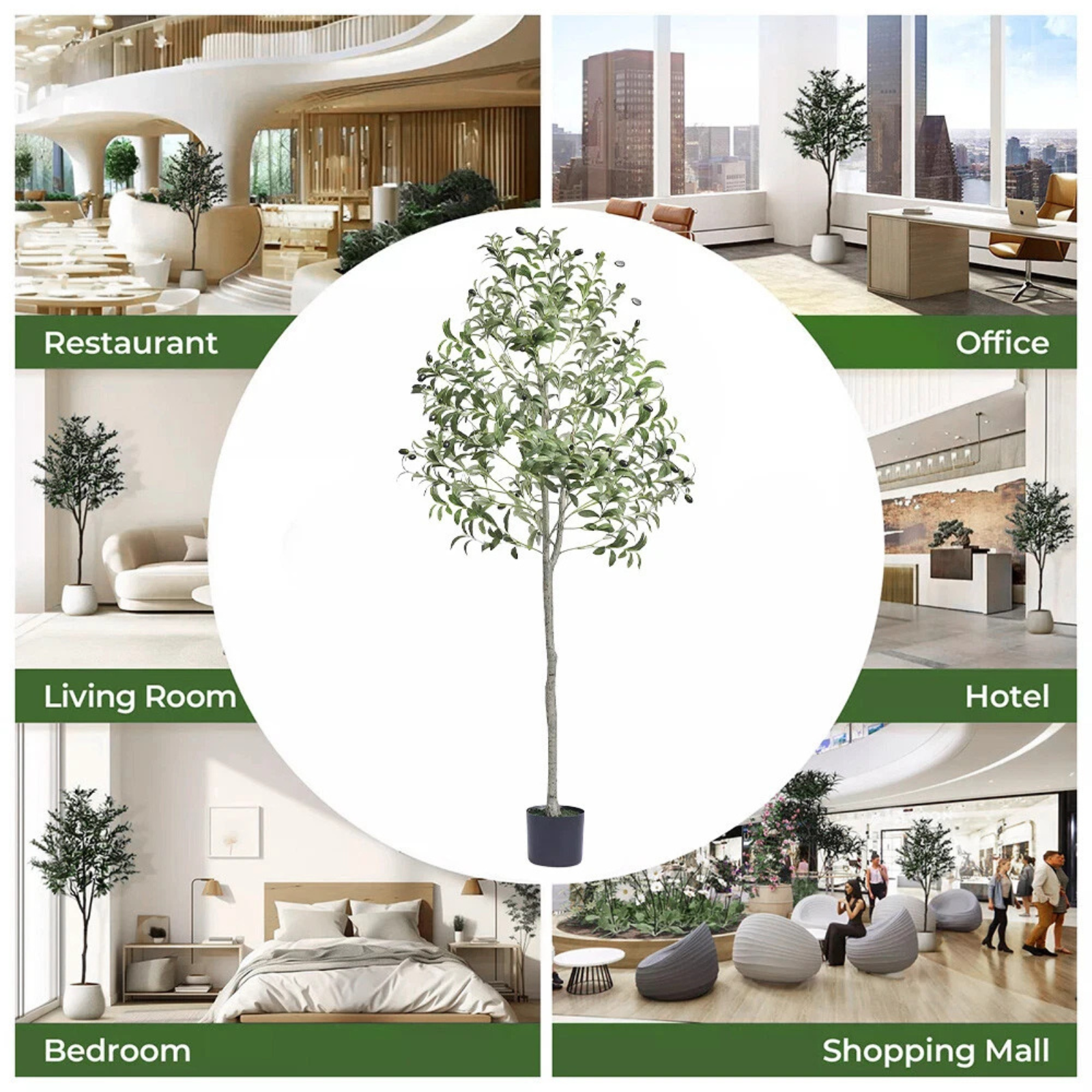 Artificial Green Plants Indoor Home Garden Office Plastic Decor Plant