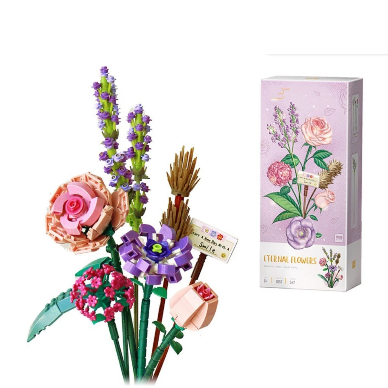 DIY 3D Bouquet Block Set Building Flowers Model 1657 Gift Box Included