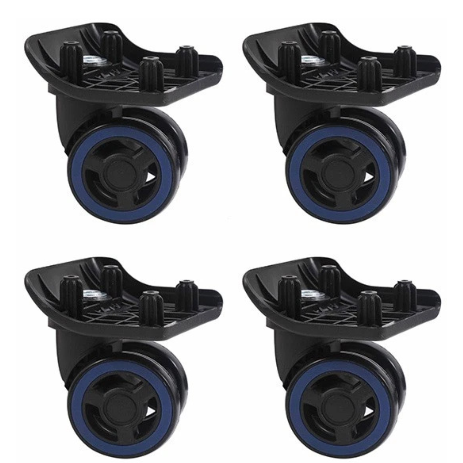 4X Luggage Wheel Replacement 360 Degree Silent Travel Trolley Wheels