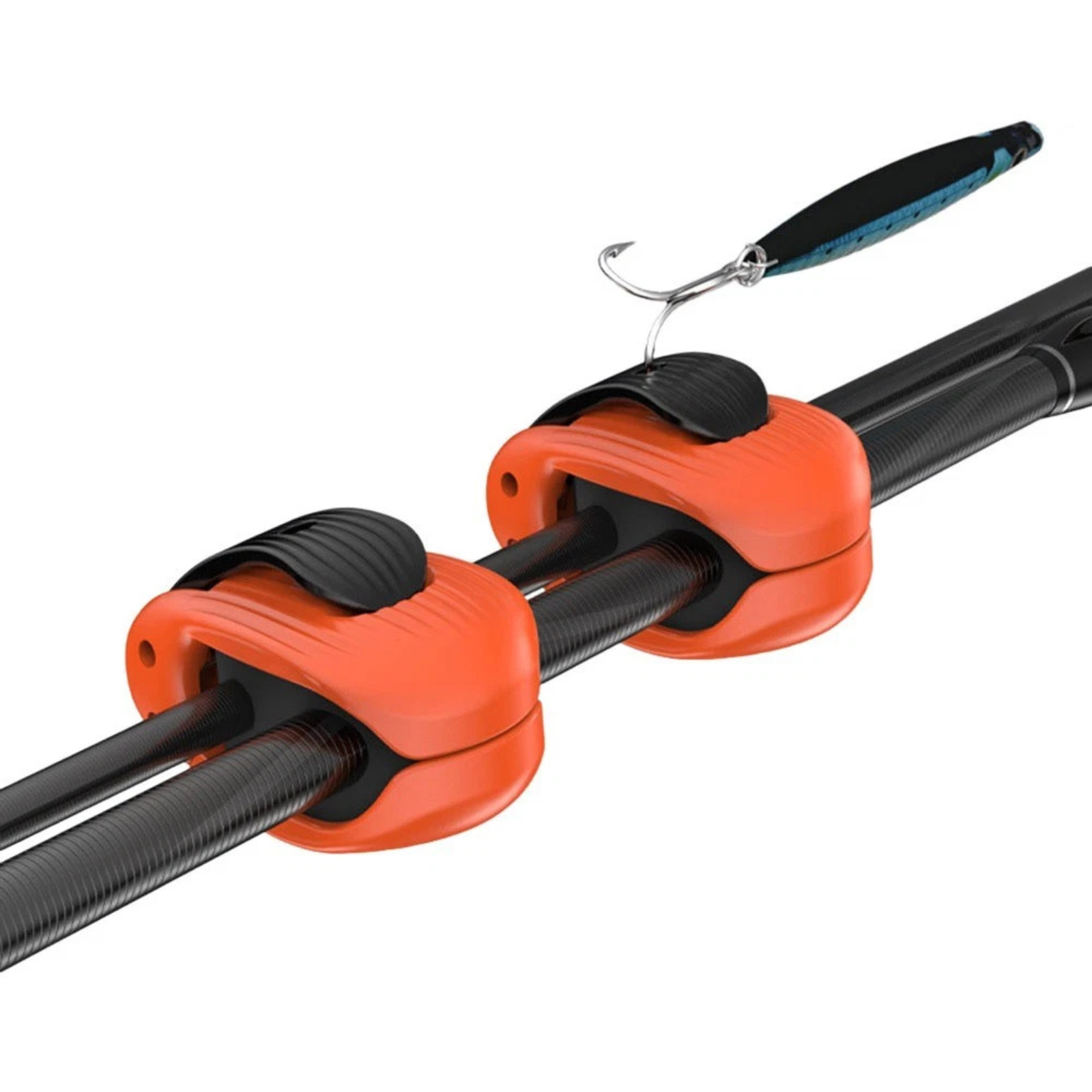 2PCS Non Slip Fishing Rod Holder Orange Black Outdoor Fishing Support