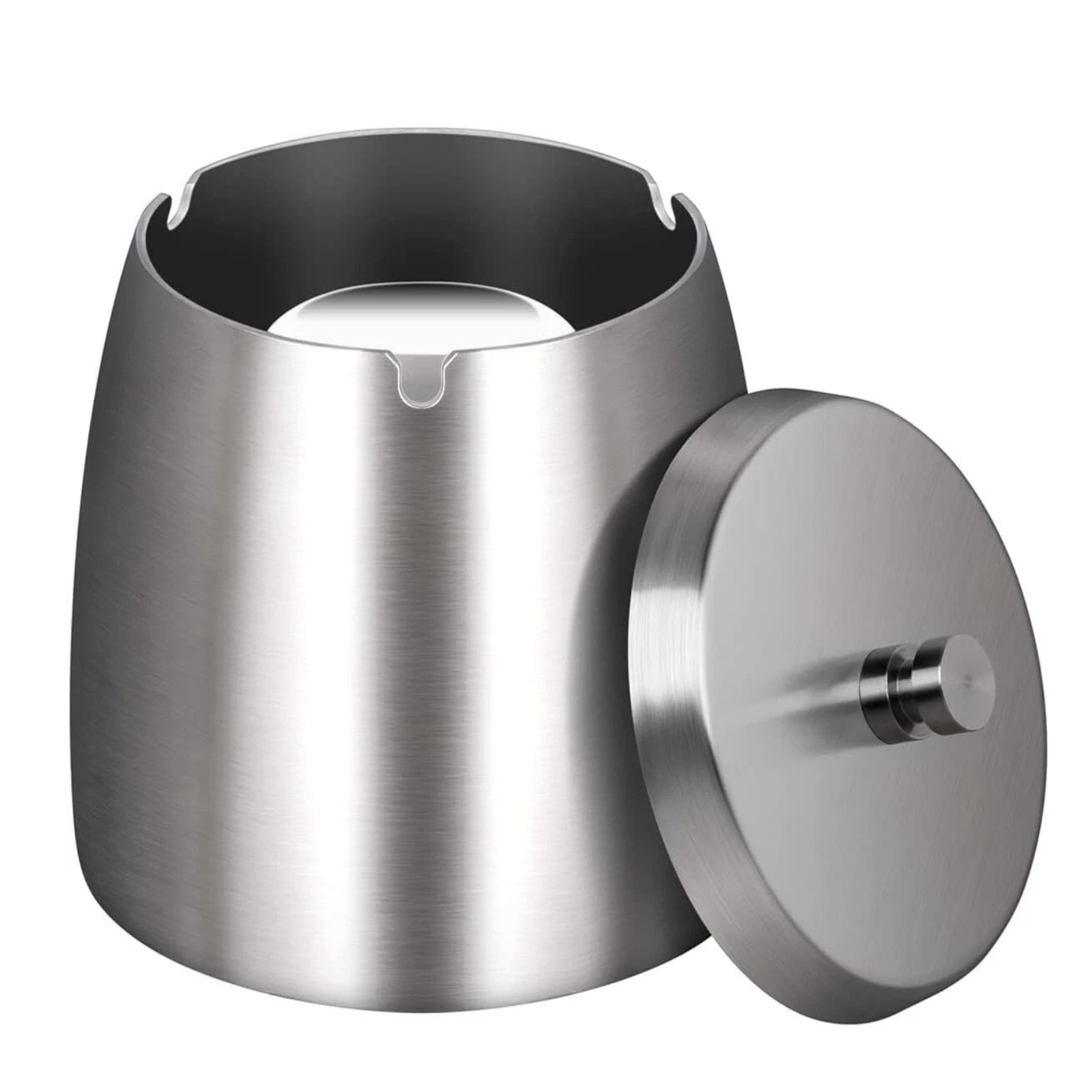 Stainless Steel Outdoor Ashtray with Lid Windproof Rainproof Smoking Bin