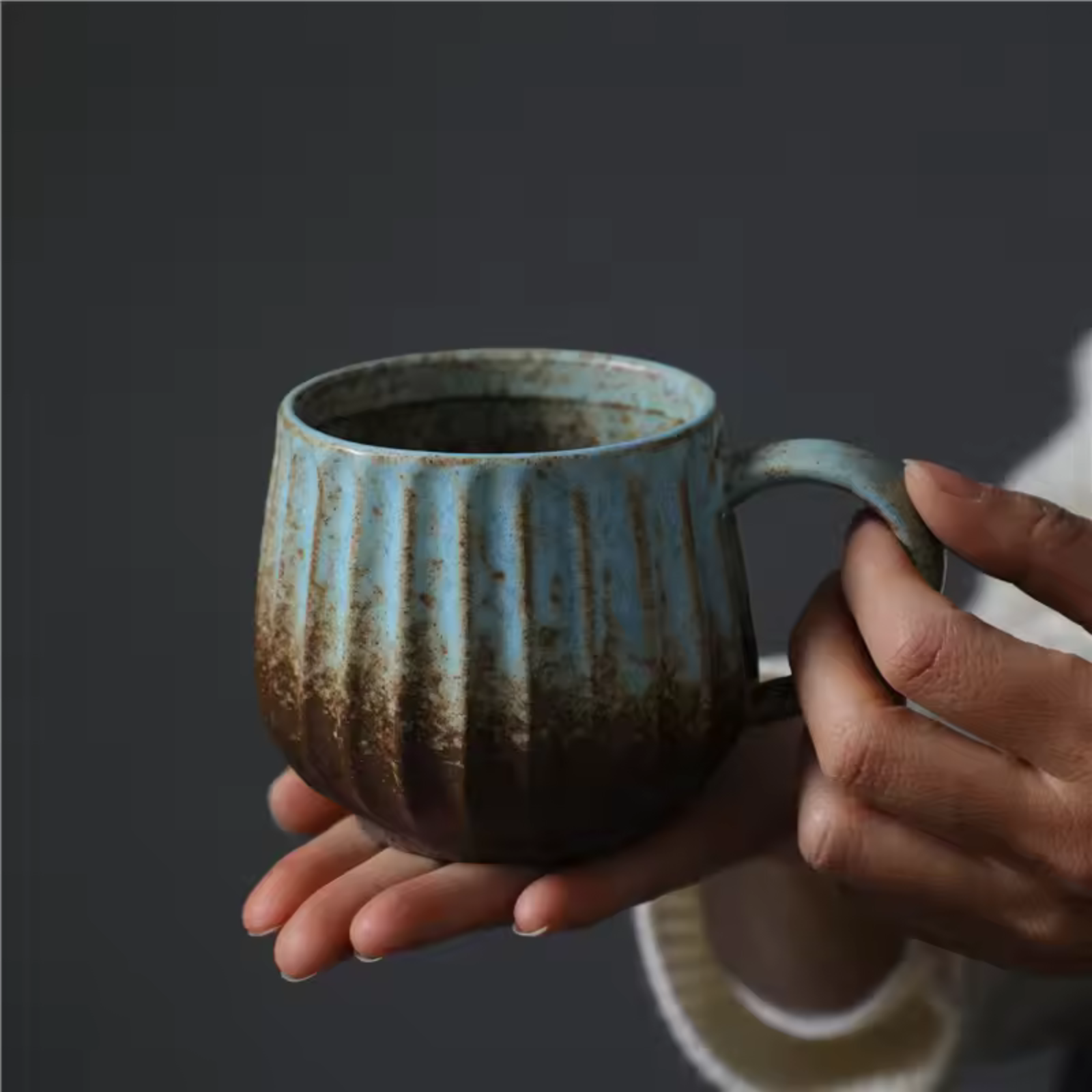 2pcs Handmade Ceramic Coffee Mug Rustic Tea Cup Home Office Drinkware