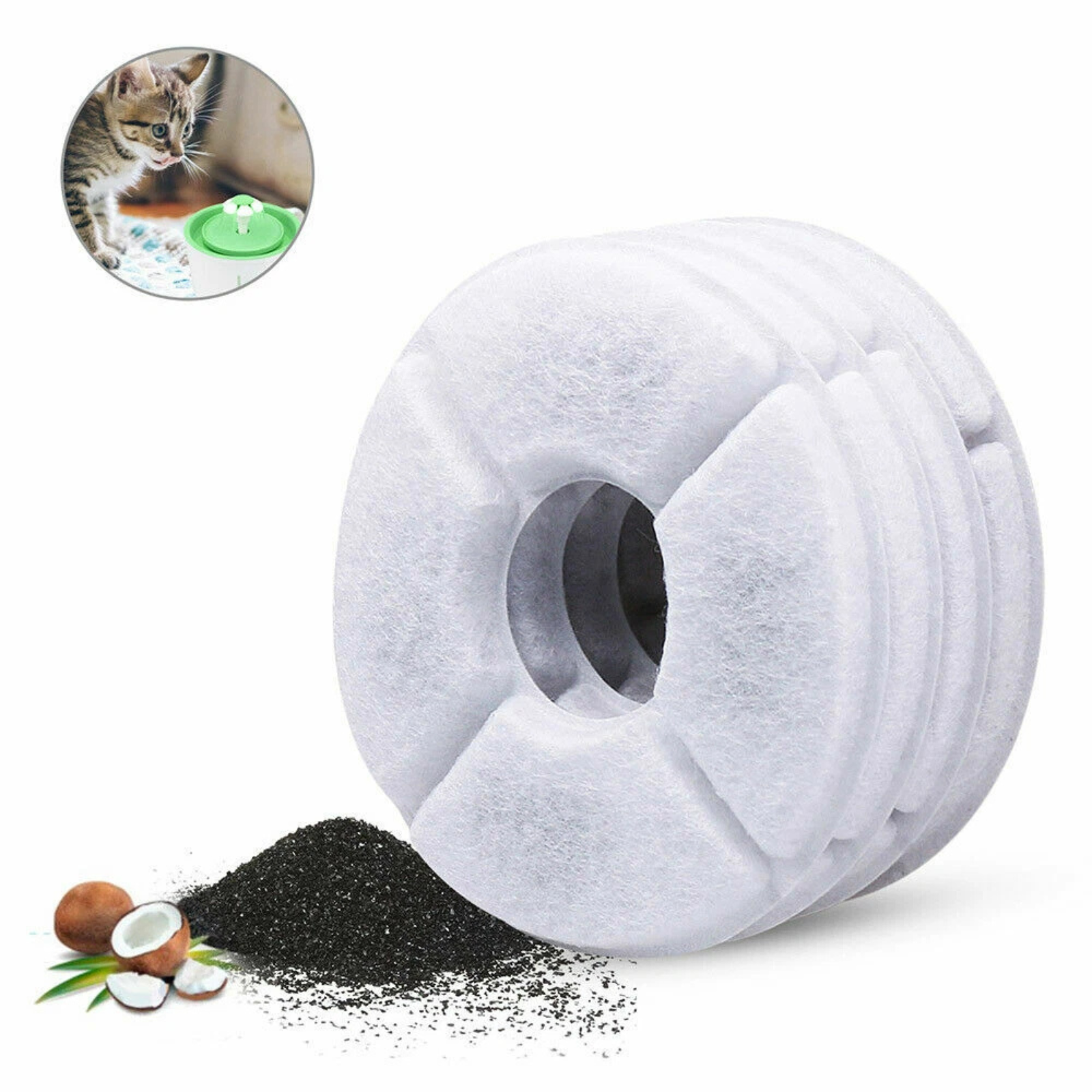 12PCS Carbon Filter Replacement for Pet Water Fountain Dog Cat