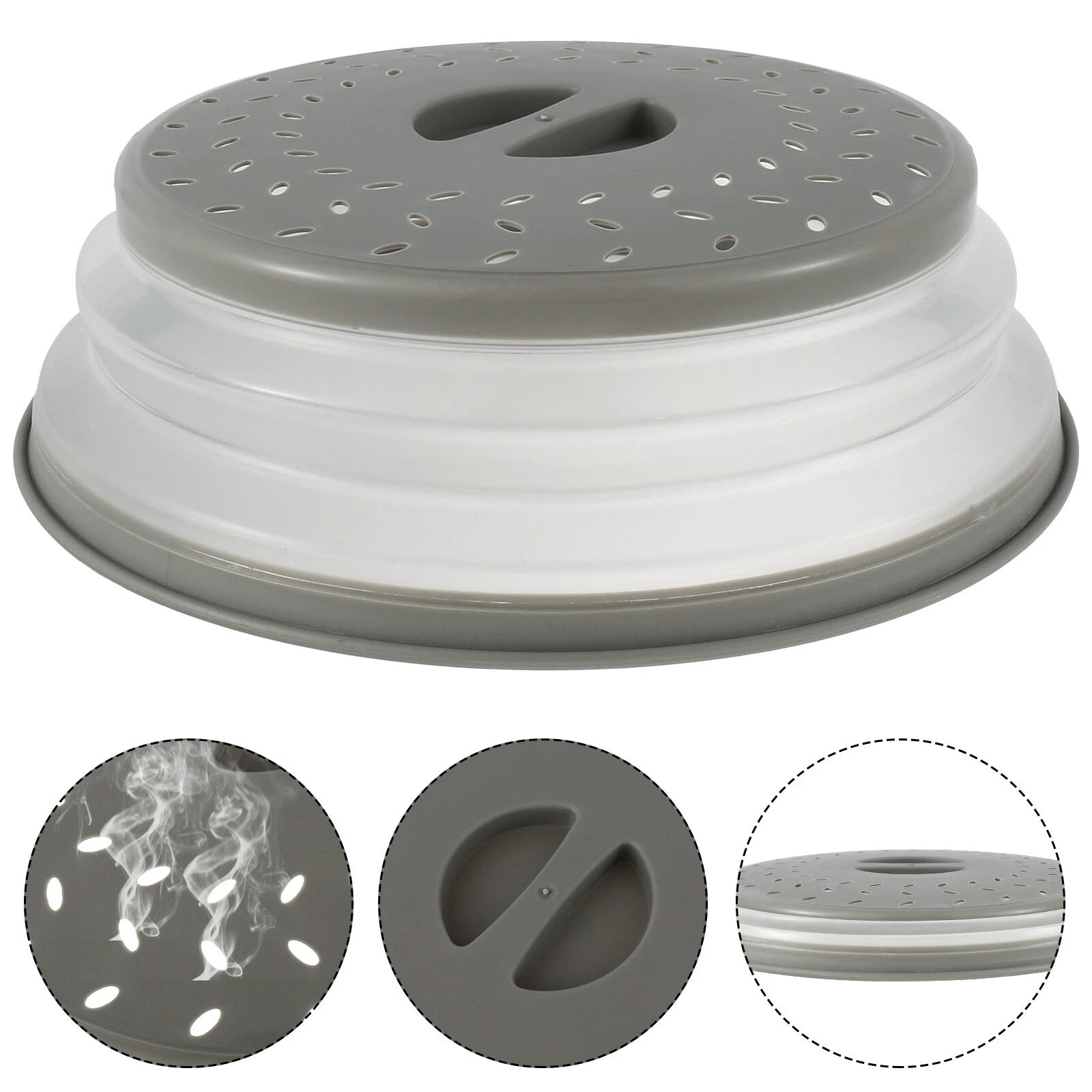 10.5 Inch Collapsible Microwave Splatter Cover Food Plate Heating Lid