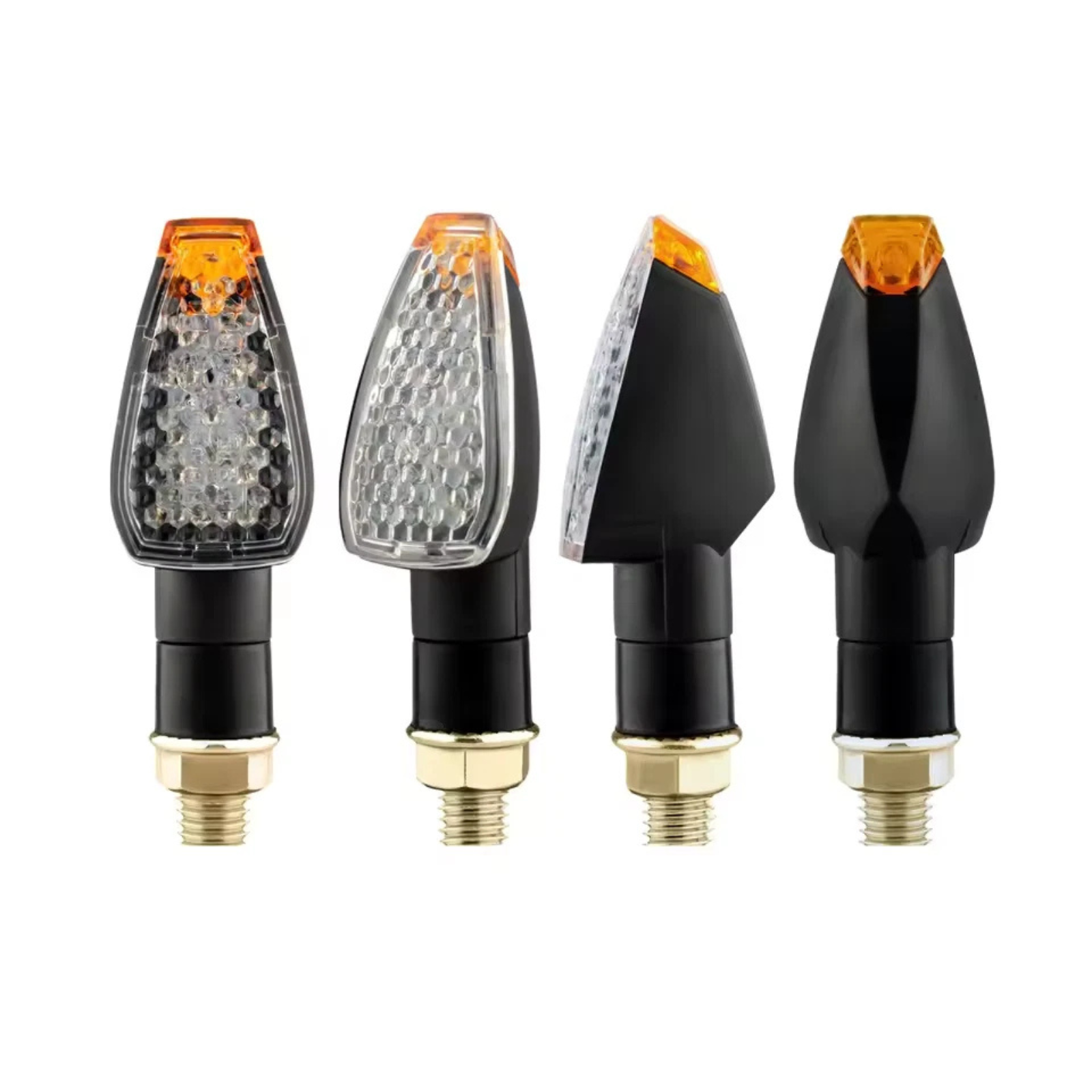 4x 12V Universal Motorcycle LED Turn Signal Indicators Amber Blinker Lights