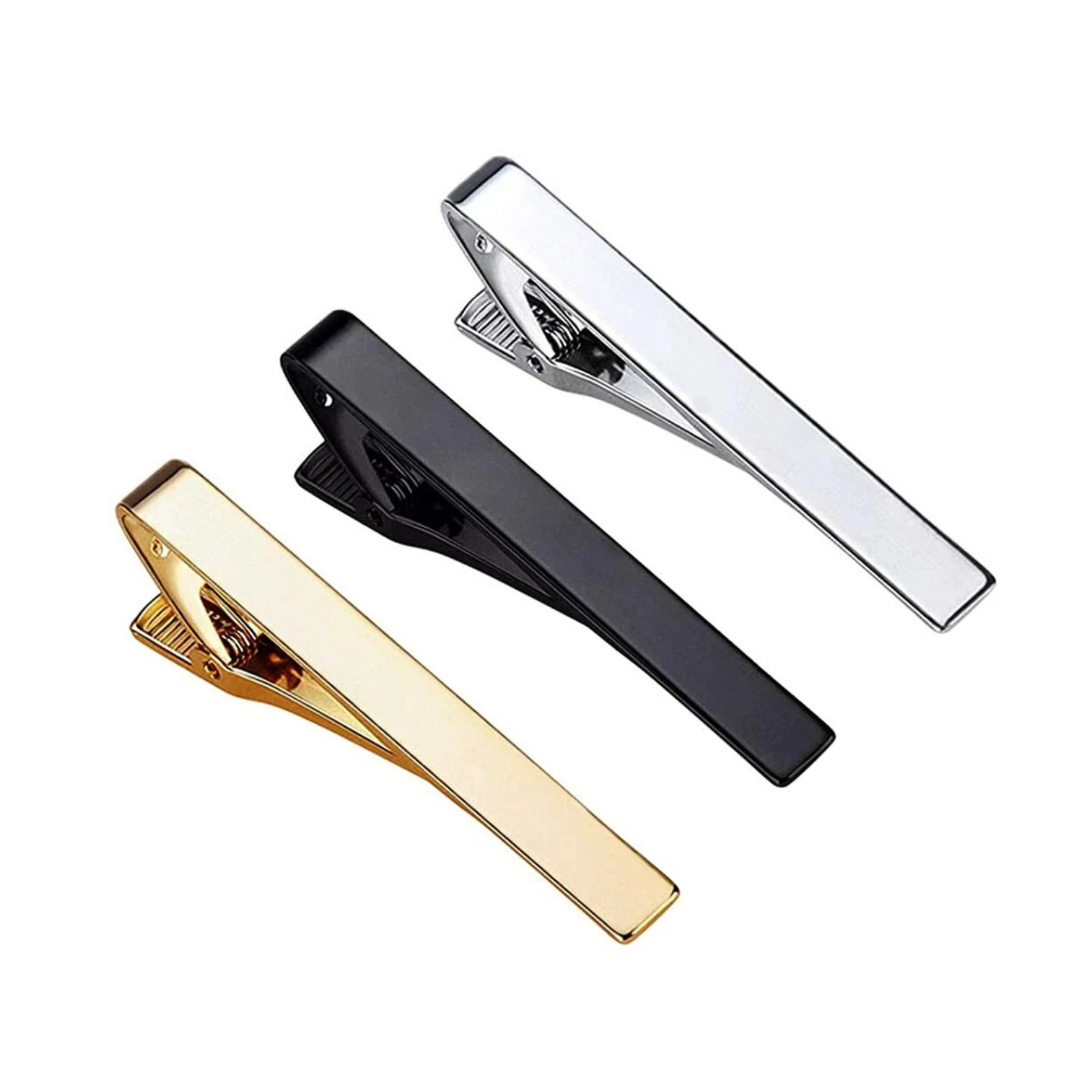 3 Pack Stylish Metal Neck Tie Clips Bar