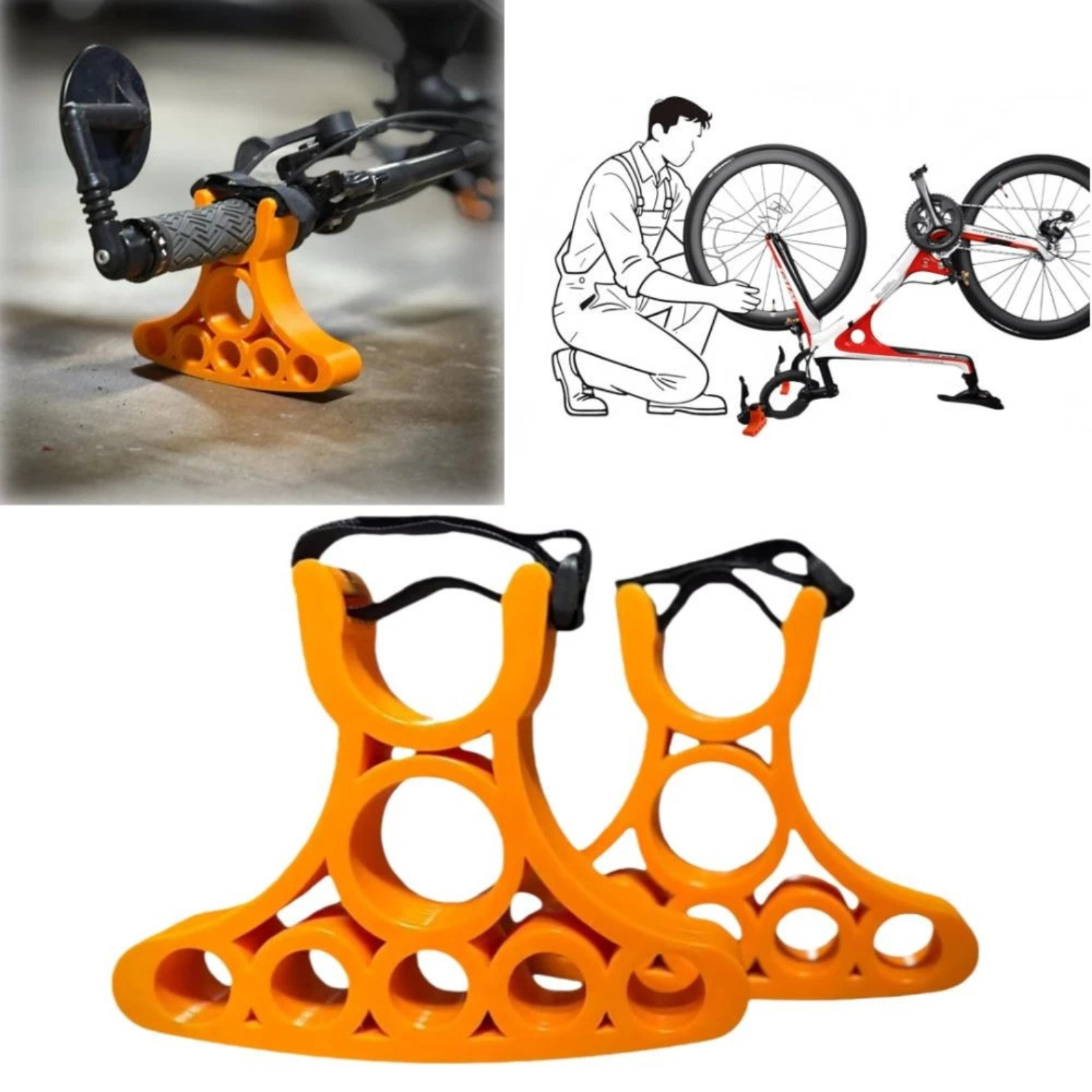 2x Adjustable Bicycle Handlebar Holder MTB Repair Stand Clamp