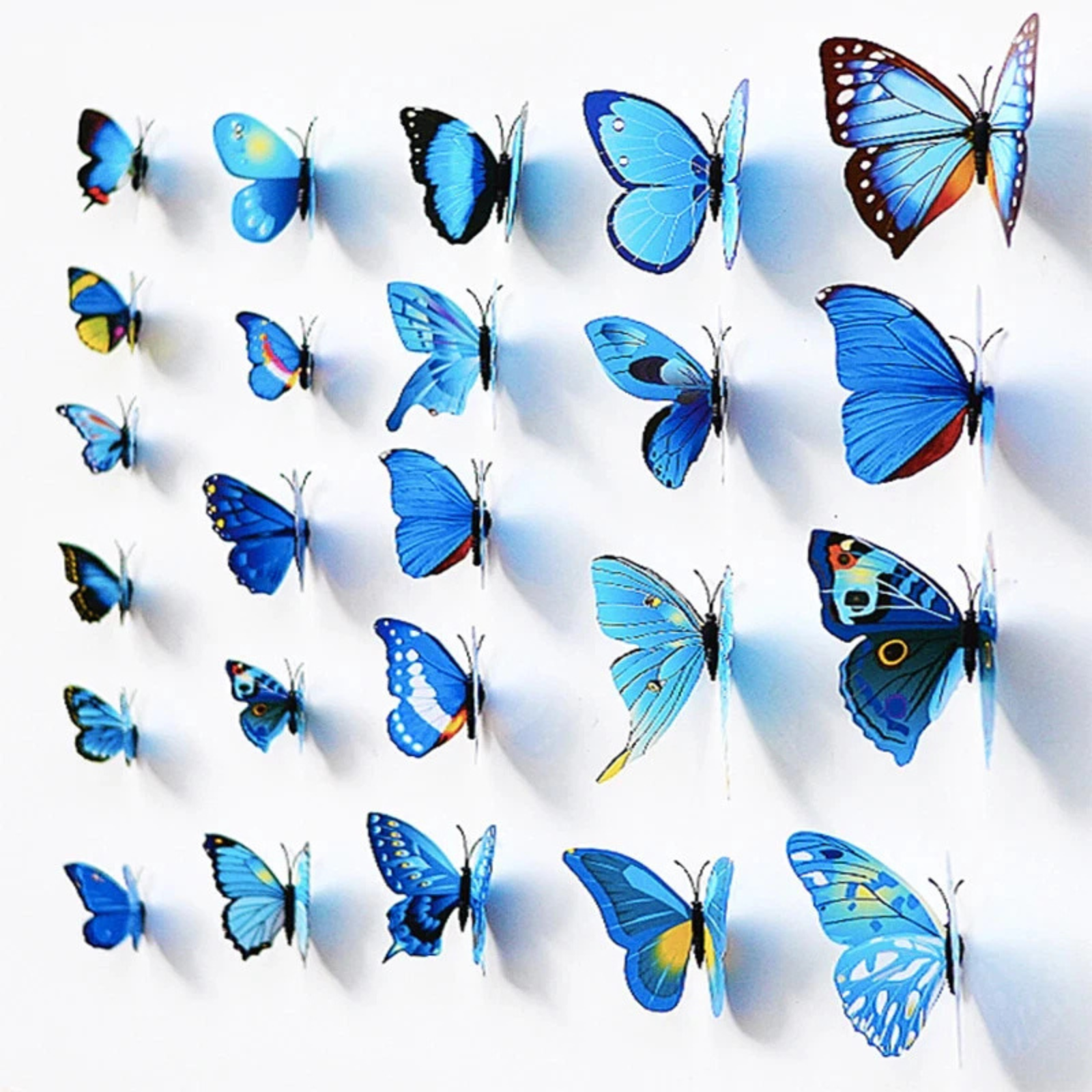 12x Blue 3D Butterfly Wall Stickers Removable Home Decor