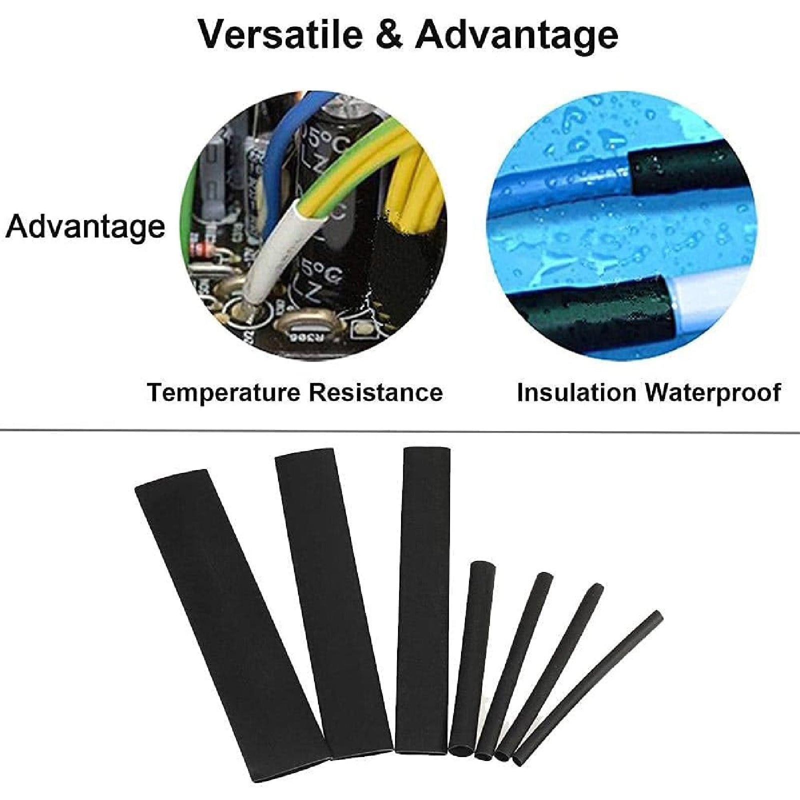 Heat Shrink Tubing Tube Electrical Wire Cable Insulation Sleeving Kit 150 Pieces