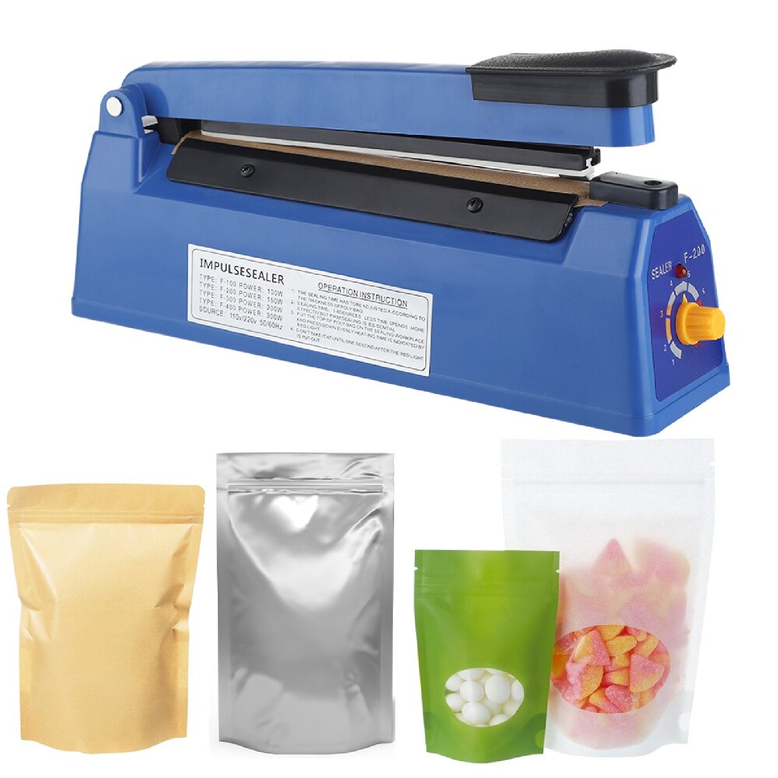 200mm Impulse Heat Sealer Vacuum Bag Food Storage Sealing Electric Machine