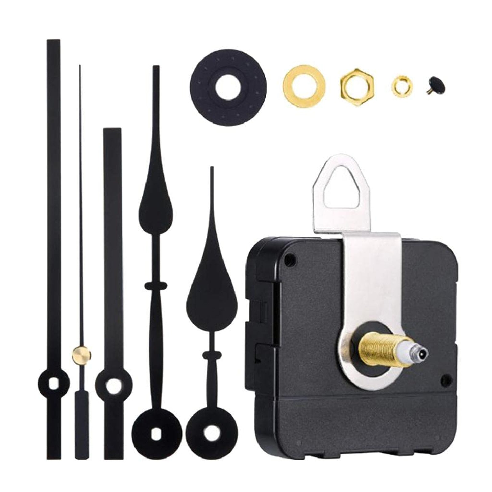 Wall Clock Quartz Movement Motor Mechanism Long Spindle Hands Kit 12 Pieces